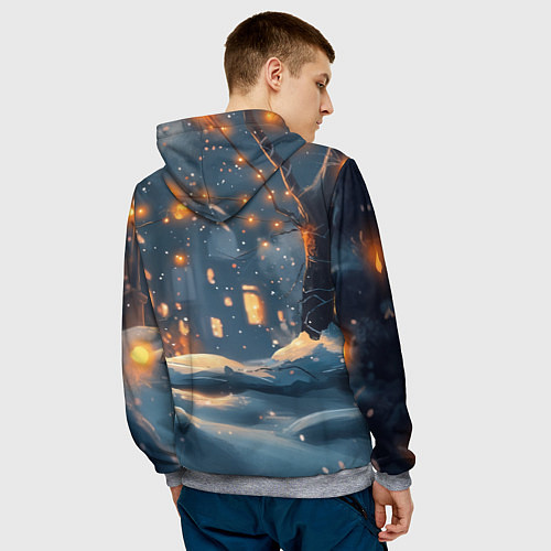 Мужская толстовка Маленький человек-паук держит елку / 3D-Меланж – фото 4