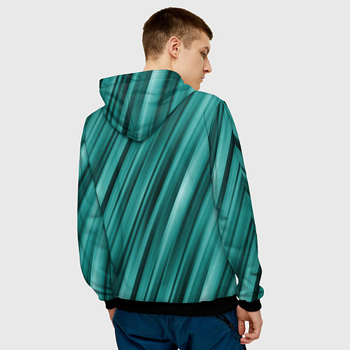 Мужская толстовка Лазурные волны / 3D-Черный – фото 4