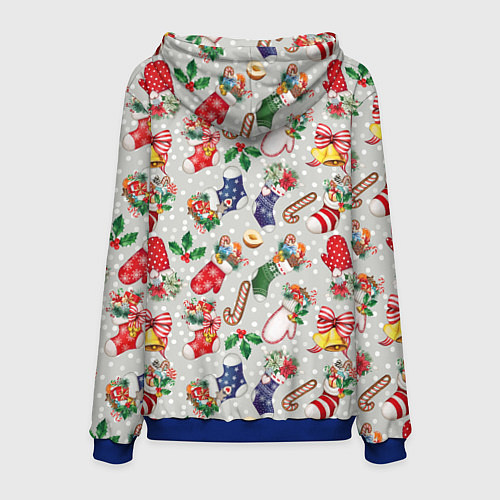 Мужская толстовка Christmas Pattern / 3D-Синий – фото 2