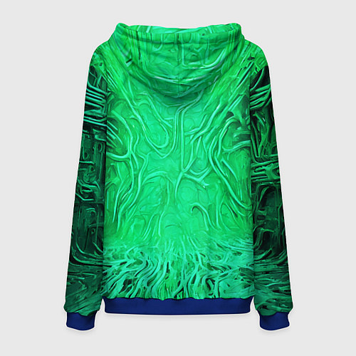 Мужская толстовка Зелёный симбионт абстракция / 3D-Синий – фото 2