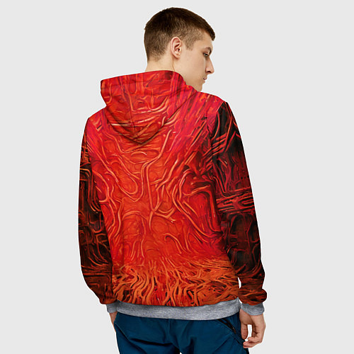 Мужская толстовка Красный симбионт абстракция / 3D-Меланж – фото 4
