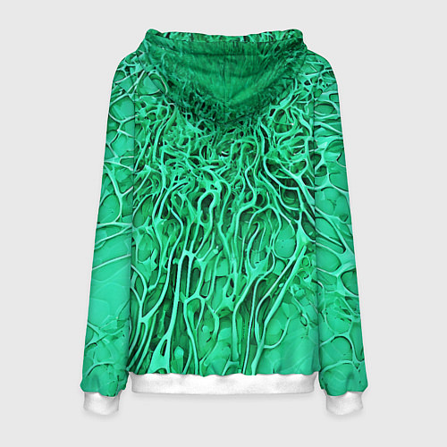 Мужская толстовка Зелёный симбионт абстракция / 3D-Белый – фото 2