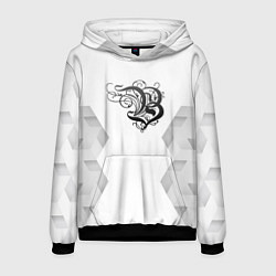 Толстовка-худи мужская Burzum white poly, цвет: 3D-черный