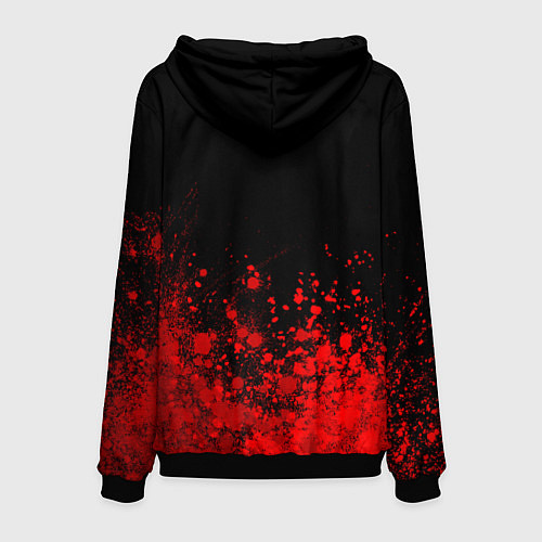 Мужская толстовка Radiohead - red gradient посередине / 3D-Черный – фото 2