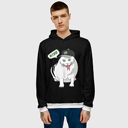 Толстовка-худи мужская Котозмей - Бендер, цвет: 3D-белый — фото 2
