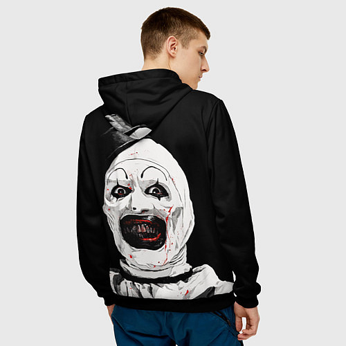 Мужская толстовка Ужасающий клоун Арт / 3D-Черный – фото 4