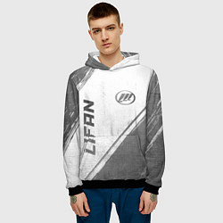 Толстовка-худи мужская Lifan - white gradient вертикально, цвет: 3D-черный — фото 2