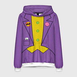 Толстовка-худи мужская Костюм Джокера, цвет: 3D-белый