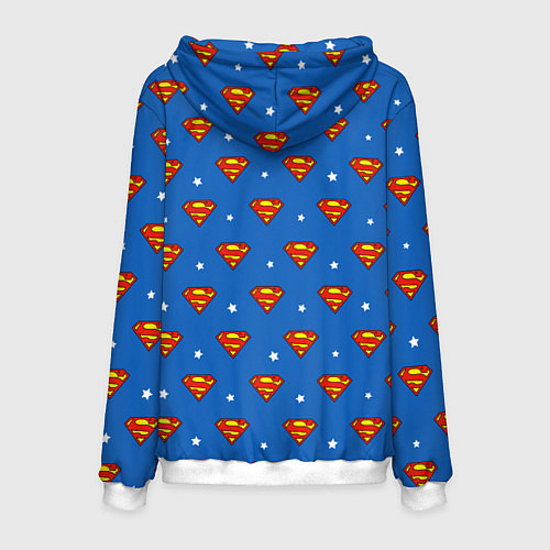 Мужская толстовка Супермен узор / 3D-Белый – фото 2