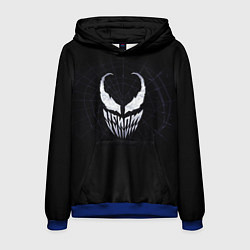 Толстовка-худи мужская Venom face - logo, цвет: 3D-синий
