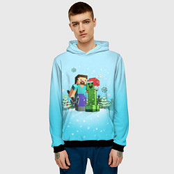 Толстовка-худи мужская Minecraft - New Year, цвет: 3D-черный — фото 2
