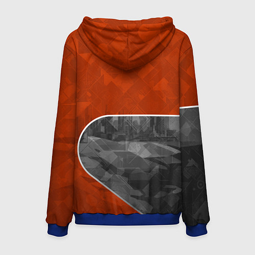 Мужская толстовка Оранжевый ретроавтомобиль / 3D-Синий – фото 2