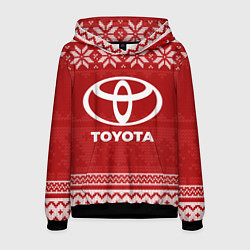 Толстовка-худи мужская Новогодний Toyota, цвет: 3D-черный