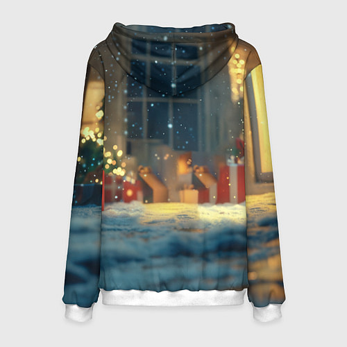 Мужская толстовка Счастливый новогодний Пикачу / 3D-Белый – фото 2