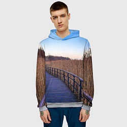 Толстовка-худи мужская Камышовые плавни на Финском заливе, цвет: 3D-меланж — фото 2