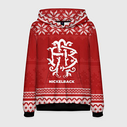 Толстовка-худи мужская Новогодний Nickelback, цвет: 3D-черный
