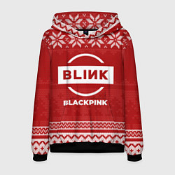 Толстовка-худи мужская Новогодний Blackpink, цвет: 3D-черный