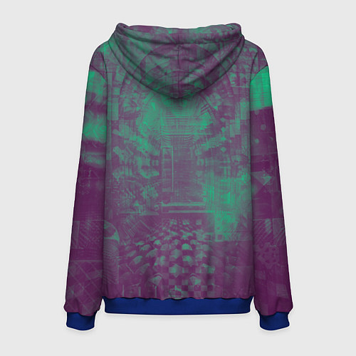 Мужская толстовка Киборг в пурпурных тонах / 3D-Синий – фото 2
