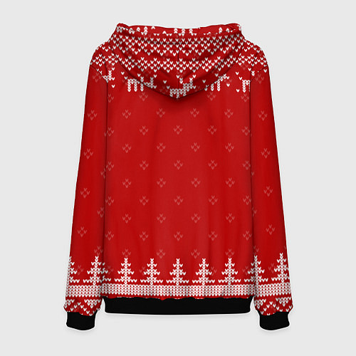 Мужская толстовка Новогодний Liverpool с оленями / 3D-Черный – фото 2