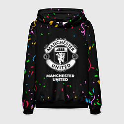 Толстовка-худи мужская Manchester United конфети, цвет: 3D-черный