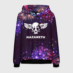 Толстовка-худи мужская Праздничный Nazareth, цвет: 3D-черный