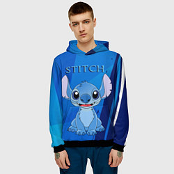 Толстовка-худи мужская Стич, цвет: 3D-черный — фото 2