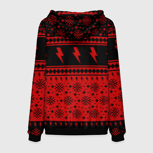 Мужская толстовка ACDC christmas sweater / 3D-Черный – фото 2