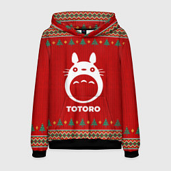 Толстовка-худи мужская Totoro new year, цвет: 3D-черный