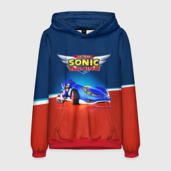 Толстовка-худи мужская Hedgehog - Sonic racing team, цвет: 3D-красный