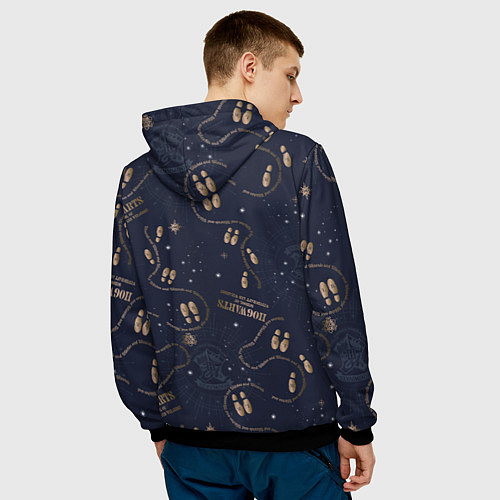 Мужская толстовка Карта мародёров Гарри Поттер / 3D-Черный – фото 4