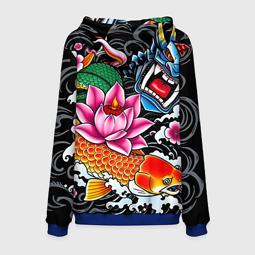 Мужская толстовка Иредзуми татуировка / 3D-Синий – фото 2