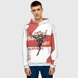 Толстовка-худи мужская Бёрнис Уайт - ZZZ, цвет: 3D-белый — фото 2
