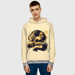 Толстовка-худи мужская Арт черной змеи, цвет: 3D-меланж — фото 2