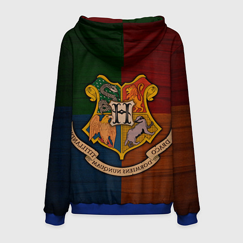 Мужская толстовка Hogwarts emblem / 3D-Синий – фото 2