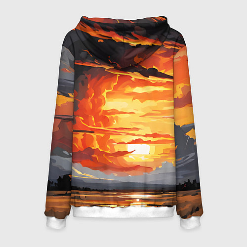 Мужская толстовка Багровый закат / 3D-Белый – фото 2