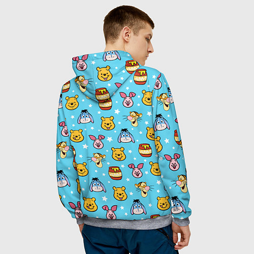 Мужская толстовка Винни Пух / 3D-Меланж – фото 4