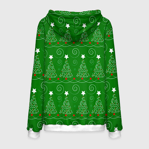 Мужская толстовка Новогодний ёлочный паттерн / 3D-Белый – фото 2