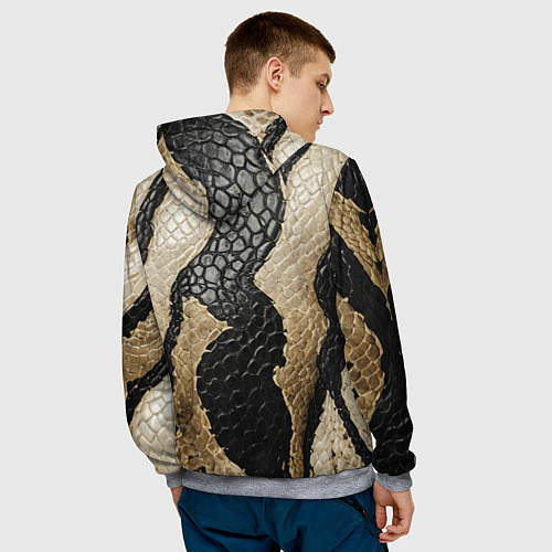 Мужская толстовка В коже рептилии / 3D-Меланж – фото 4