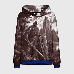 Толстовка-худи мужская Иллюстрация боевого рыцаря, цвет: 3D-синий