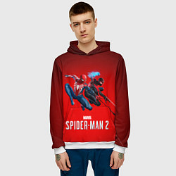 Толстовка-худи мужская Два паука Marvel spider man 2, цвет: 3D-белый — фото 2