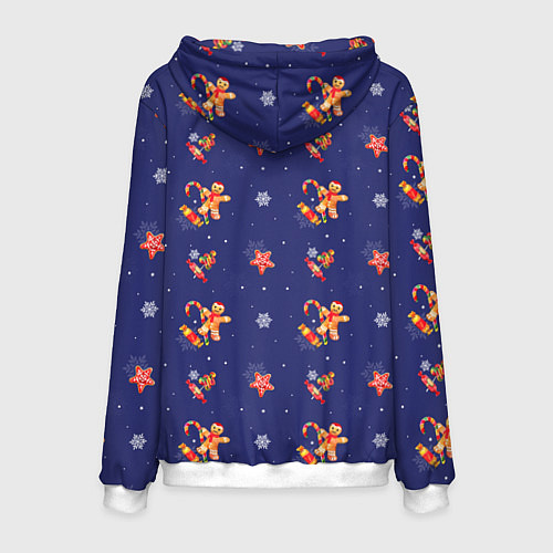 Мужская толстовка Сладости и снег / 3D-Белый – фото 2