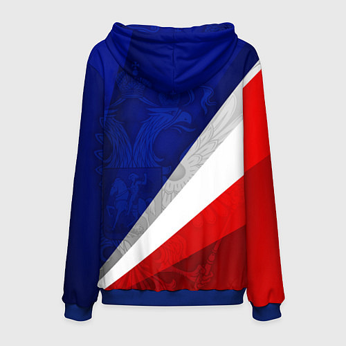 Мужская толстовка Герб России - триколор / 3D-Синий – фото 2
