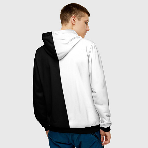 Мужская толстовка Близнецы чёрно-белое / 3D-Черный – фото 4