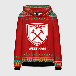 Толстовка-худи мужская West Ham new year, цвет: 3D-черный