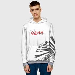 Толстовка-худи мужская Один в поле не воин, цвет: 3D-меланж — фото 2