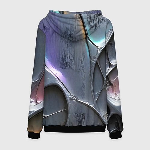 Мужская толстовка Полированный серебряный металл / 3D-Черный – фото 2