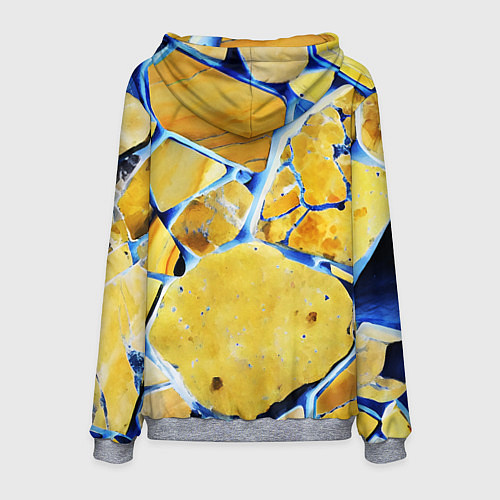 Мужская толстовка Жёлто-синяя абстракция / 3D-Меланж – фото 2