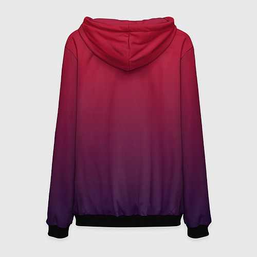 Мужская толстовка Градиент Witching hour малиново-фиолетовый / 3D-Черный – фото 2