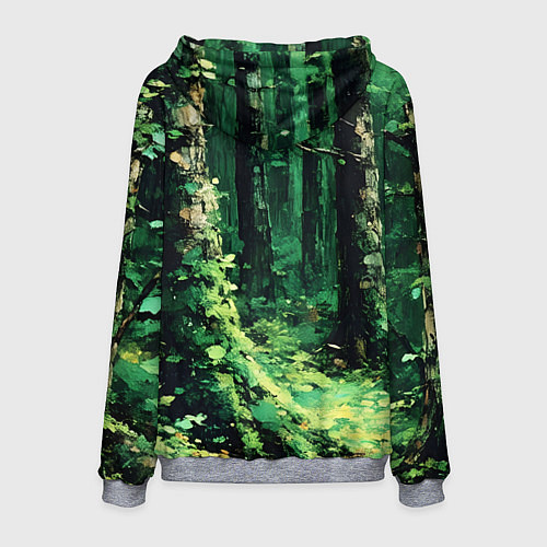 Мужская толстовка Зелёный летний лес / 3D-Меланж – фото 2