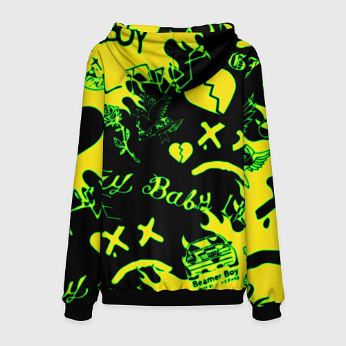 Мужская толстовка Lil Peep кислотные автографы / 3D-Черный – фото 2